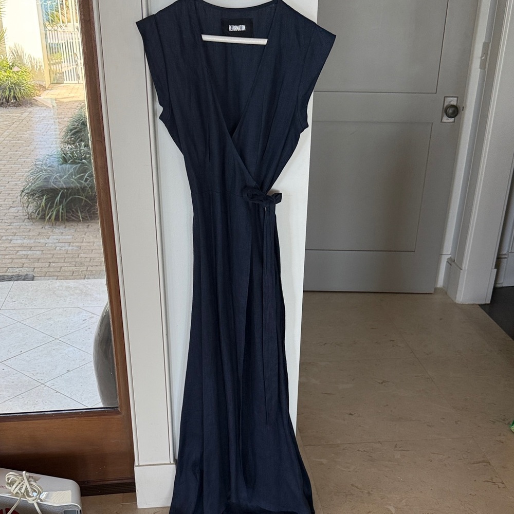 Reformation  Navy Blue Wrap Dress